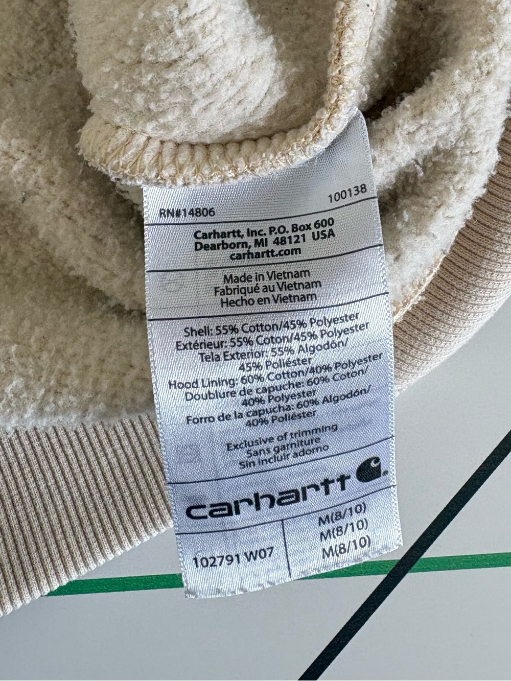 Carhartt Women's Light Tan Hoodie Medium Relaxed Fit Workwear Gorpcore Utility - Picture 5 of 8
